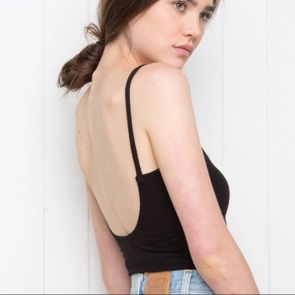 Brandy Melville Open Back Black Bodysuit